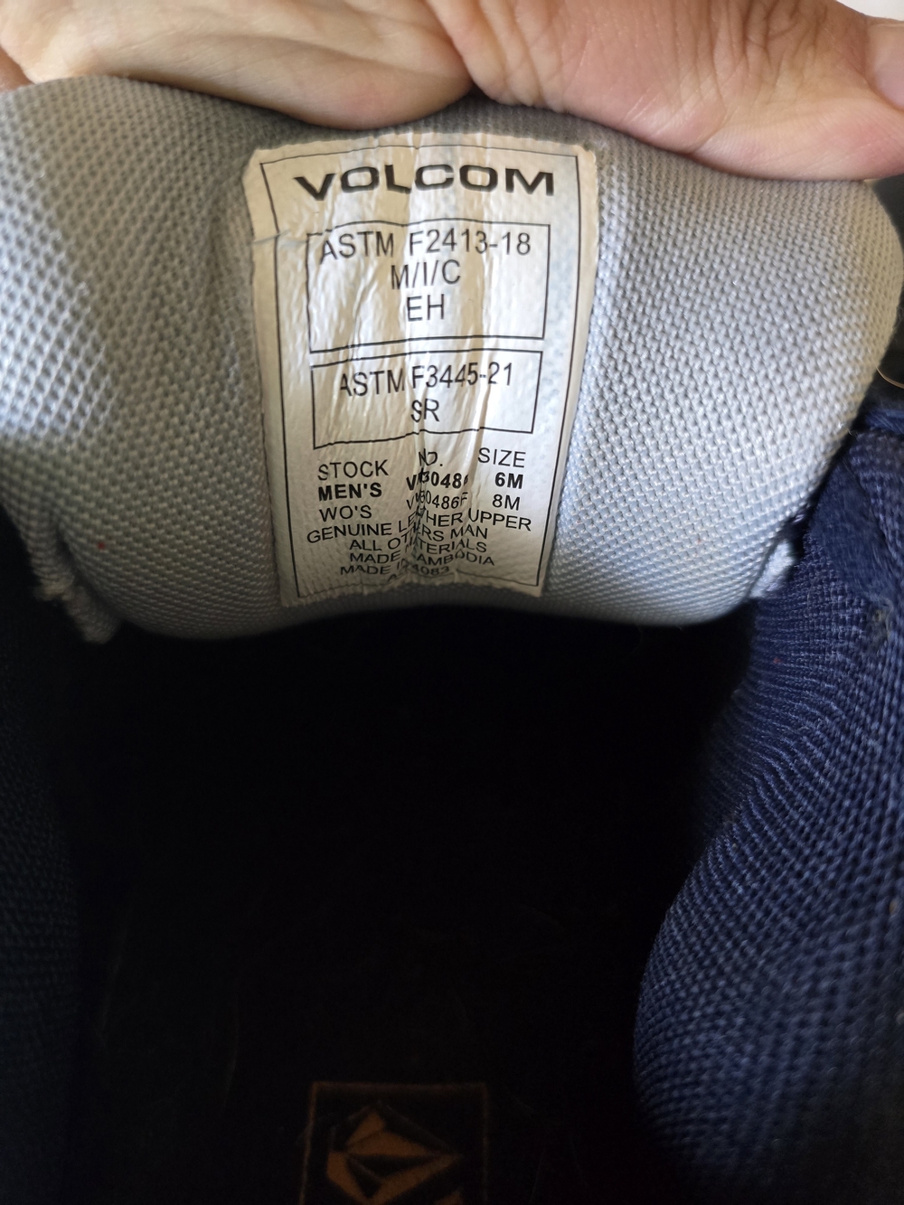 Volcom Stone Navy and White Mens Skate Shoes - Picture 10 of 11